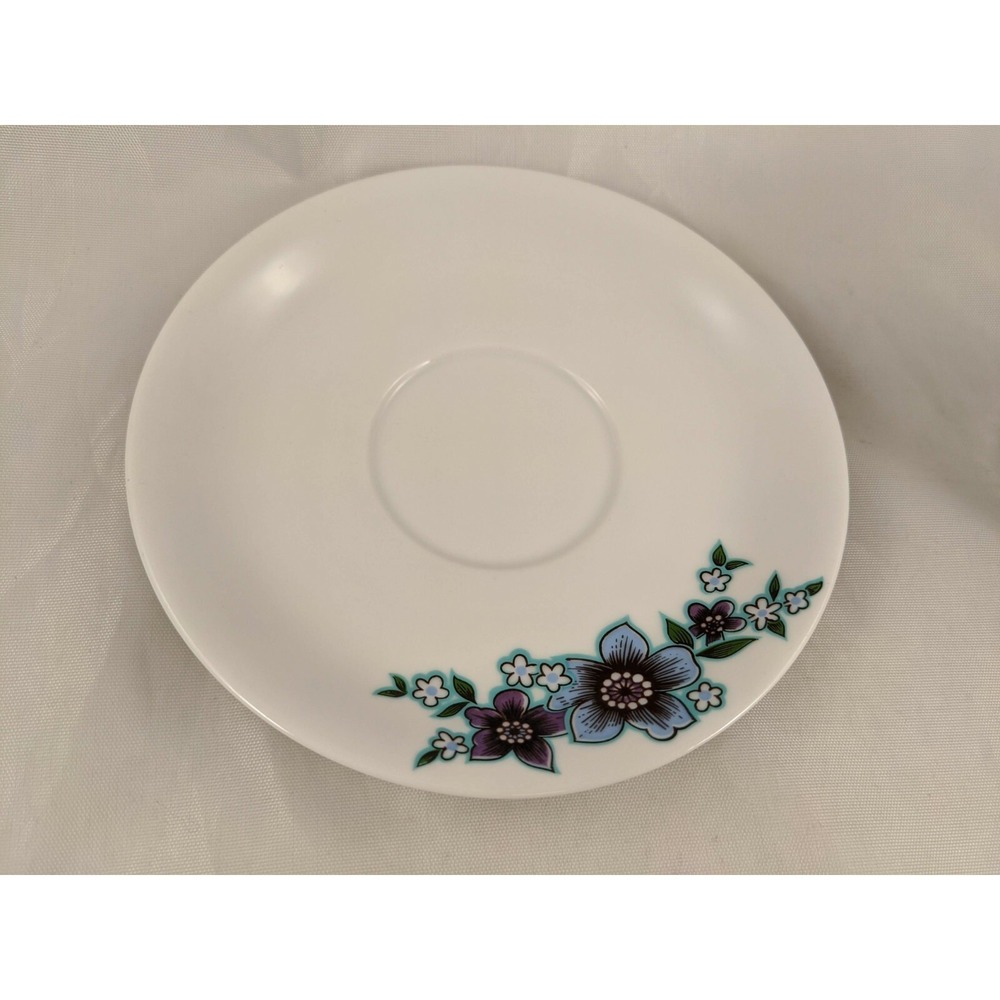 Tirschenreuth Bavaria Purple Blue Flowers Tea Cup Saucer Set - Picture 2 of 12
